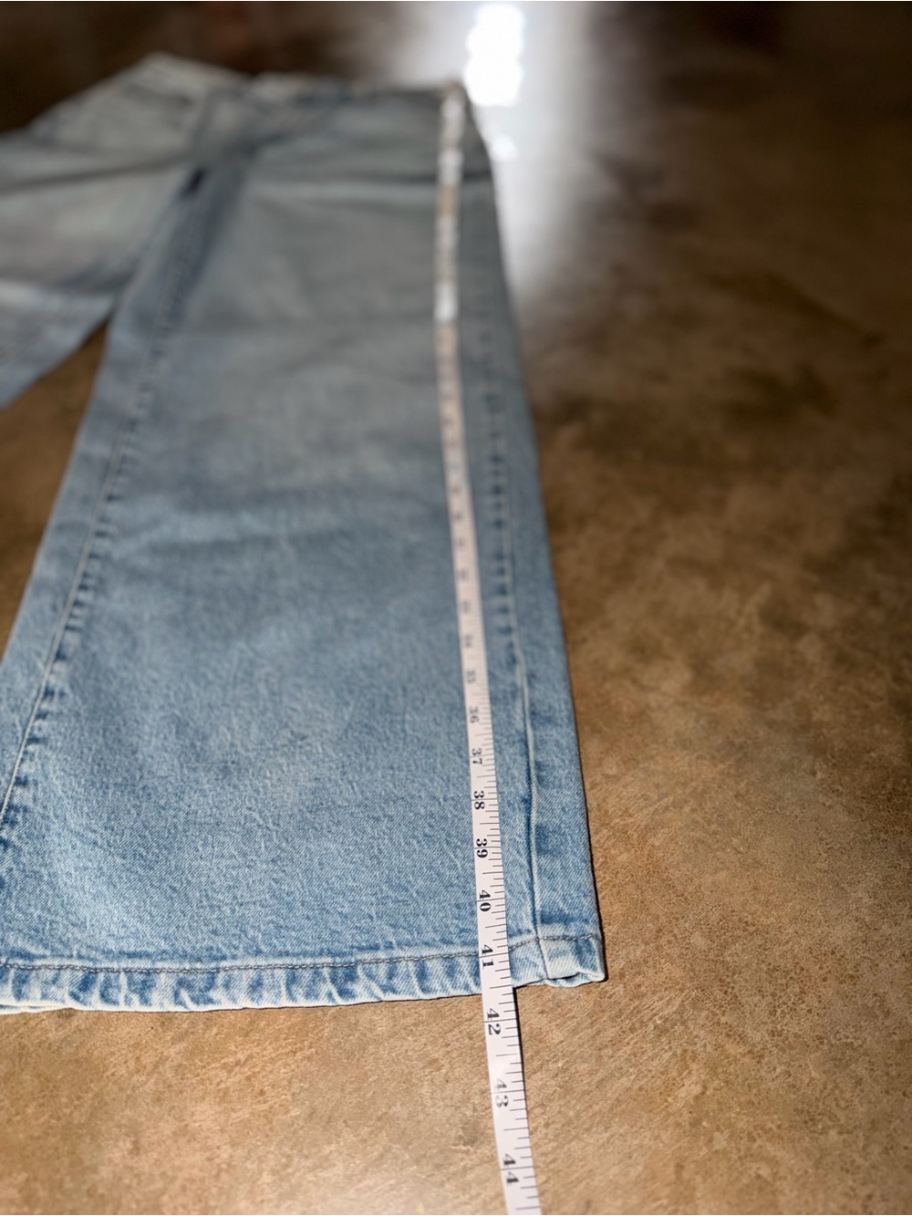 NWT Time & Tru High Rise Wide Leg Jeans Light Wash Size 12 - Picture 4 of 7